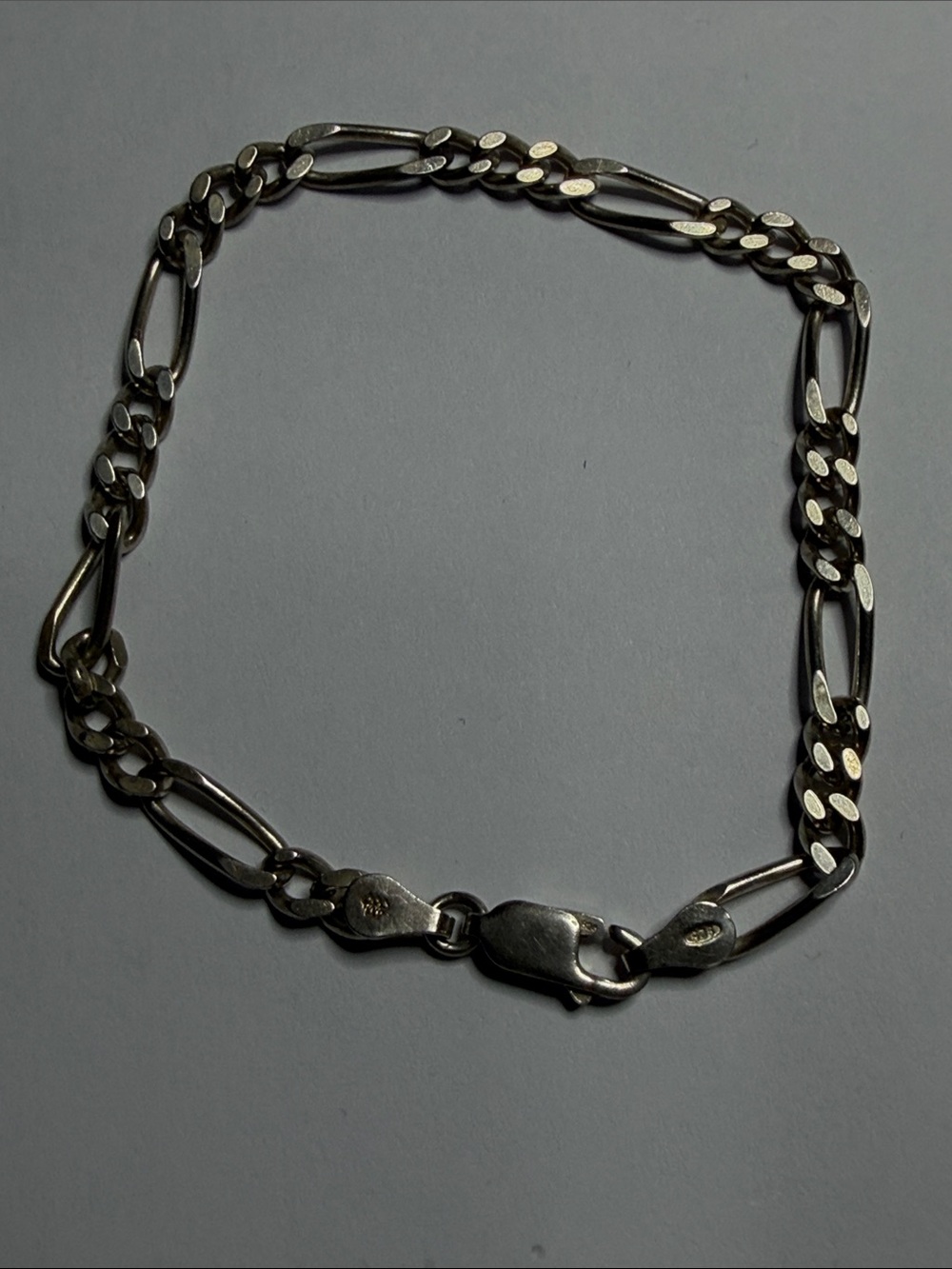 Women’s Silver Figaro Link Bracelet - Classic Chain Style stamped Italy 925 6.2g - Picture 4 of 5
